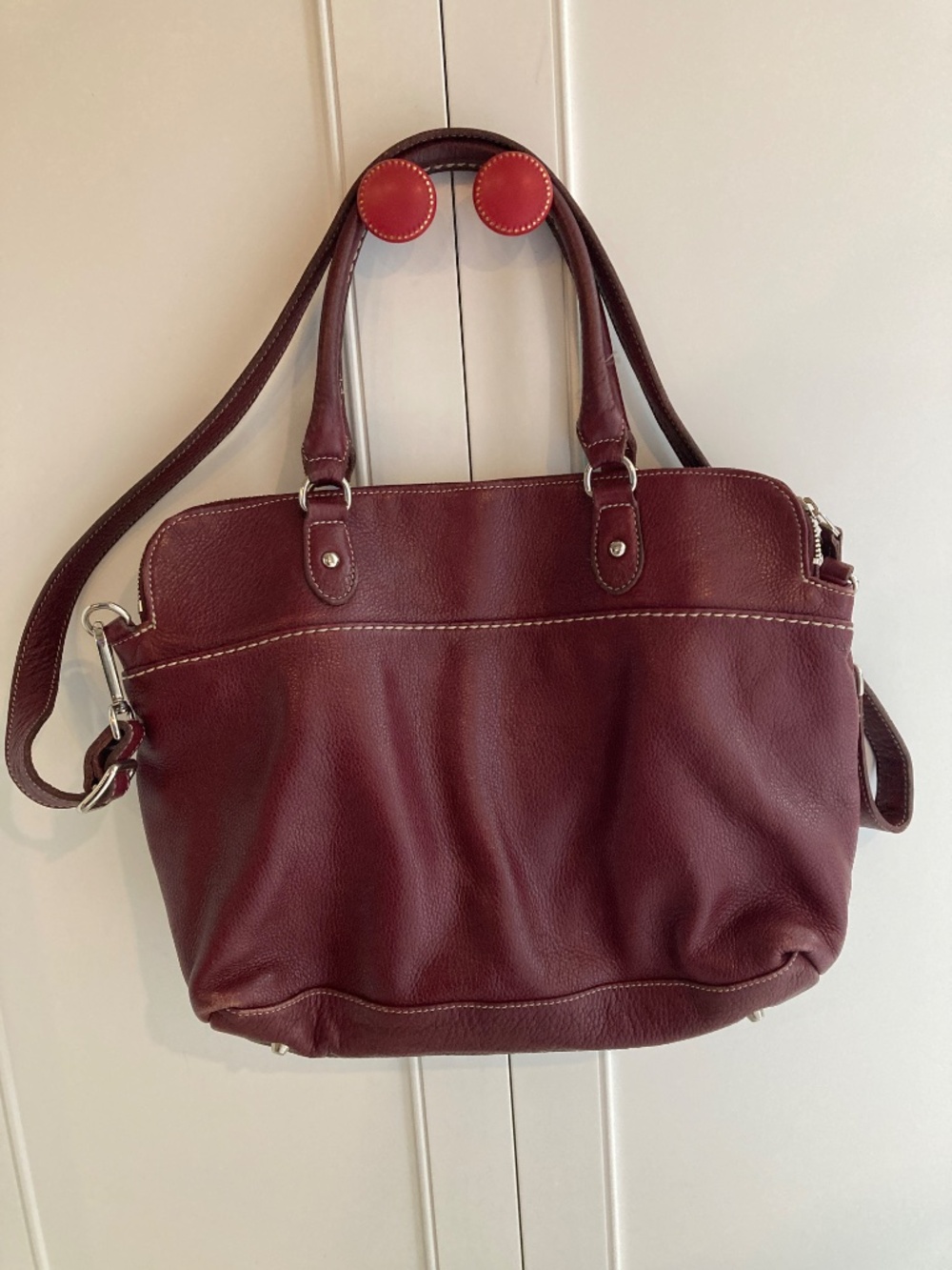 Purple Roots Pebbled Leather Bag - Picture 2 of 12